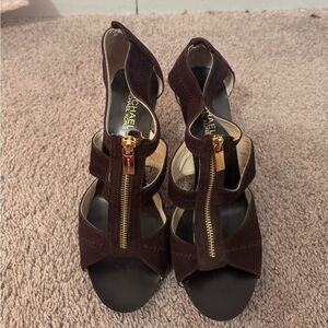 Michael Kors Berkely T-strap Suede Heel